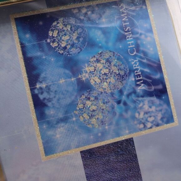 Artis Vintage  Christmas Cards 40 Premium Holiday Cards Blue Green Floral Foil - Picture 4 of 11